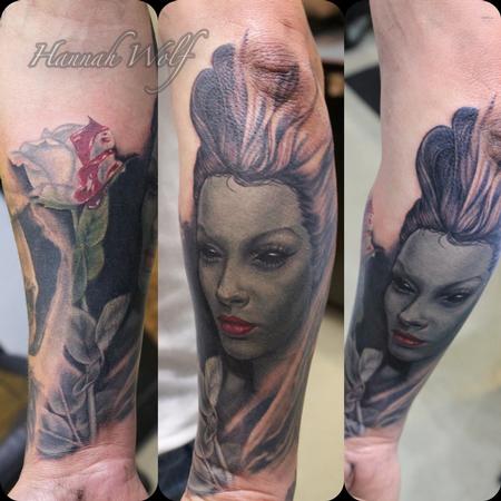 Tattoos - woman with rose - 116449